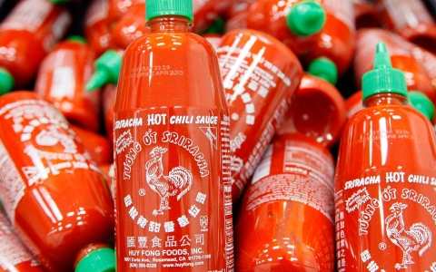 Sriracha bottles