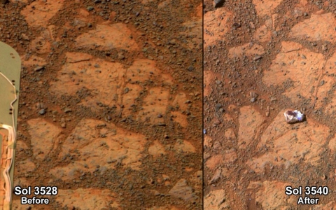 Thumbnail image for Mars rover finds odd rock resembling a jelly doughnut