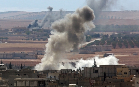 Thumbnail image for US-led force steps up airstrikes in Kobane as 21 killed in Turkey riots