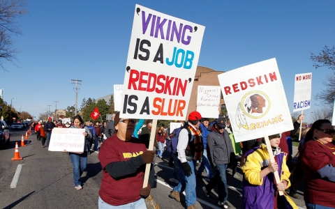 Thumbnail image for Thousands protest Washington Redskins team name at Minnesota game