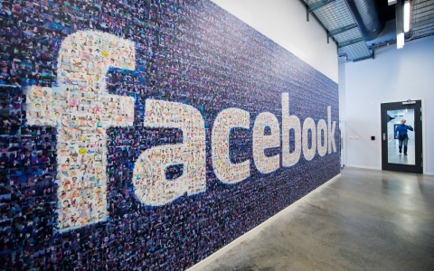 A Facebook logo is pictured in the company's Data Center in Swedish Lapland.