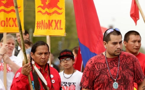 Thumbnail image for Cowboys and Indians ride into U.S. capital to protest Keystone pipeline