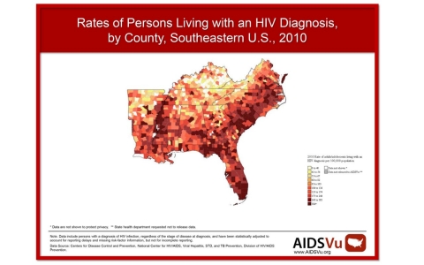 HIV by county map