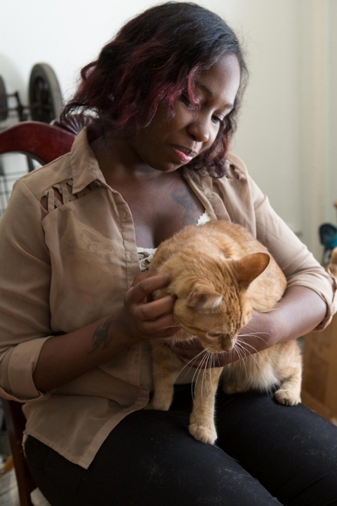 Nefertiti Macaulay, whose family has lived in 1059 Union St. for the past 50 years.