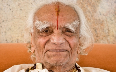 BKS Iyengar seen during his 94th birthday celebration in November 2012 in Bellur, India.