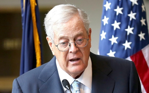 David Koch, of Koch Industries, in Wichita. The Koch-funded advocacy group Americans for Prosperity is fighting to repeal a federal tax credit for wind energy producers.