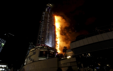 Fire engulfs Dubai skyscraper near world's tallest building 