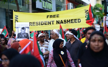 Several thousand protest in the Maldives over ex-president's arrest 