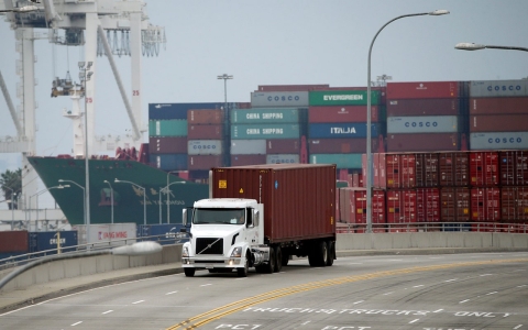 Thumbnail image for West Coast port truckers strike in California