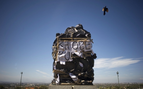 Thumbnail image for Anti-racism protesters in South Africa use poop to make a point