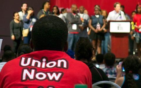 Thumbnail image for At Fight for $15 convention, a call from Clinton but little talk of union