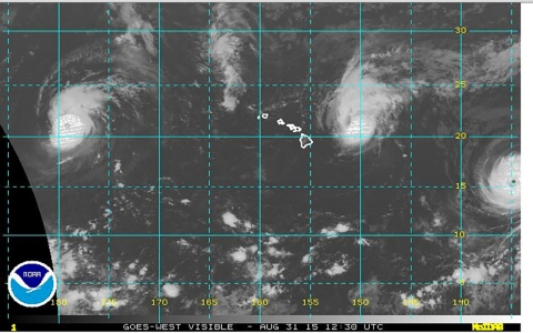 Thumbnail image for Three major hurricanes form in Pacific simultaneously, setting record