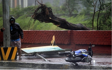 Thousands flee as typhoon hits Philippines