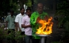 	 Malaysian Hindus pray to the deity Lord Ganesha during Diwali celebrations in the capital Kuala Lumpur on Nov. 2, 2013. 