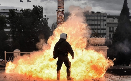 Photos: Massive protests in Greece over pension overhaul