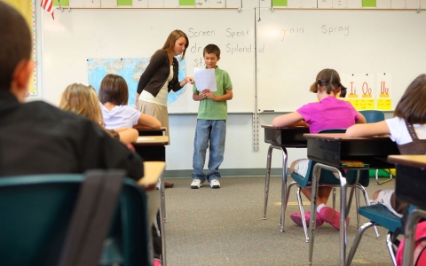 Teaching in classroom