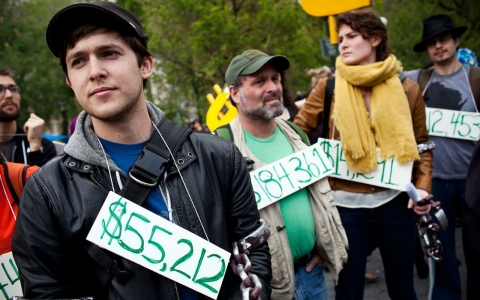 Student debt protesters