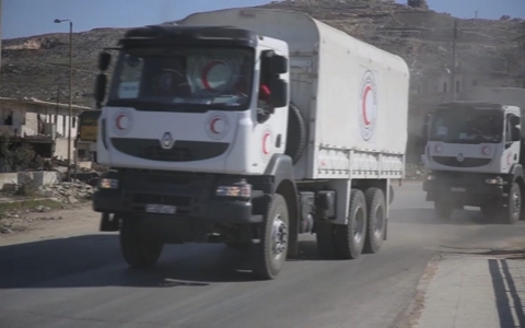 Thumbnail image for UN says aid trucks reach several besieged towns in Syria